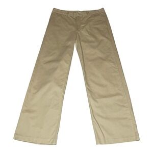 Levis Baggy Trousers Khaki Tan Wide Leg Cotton Chino Pants Womens Size 30